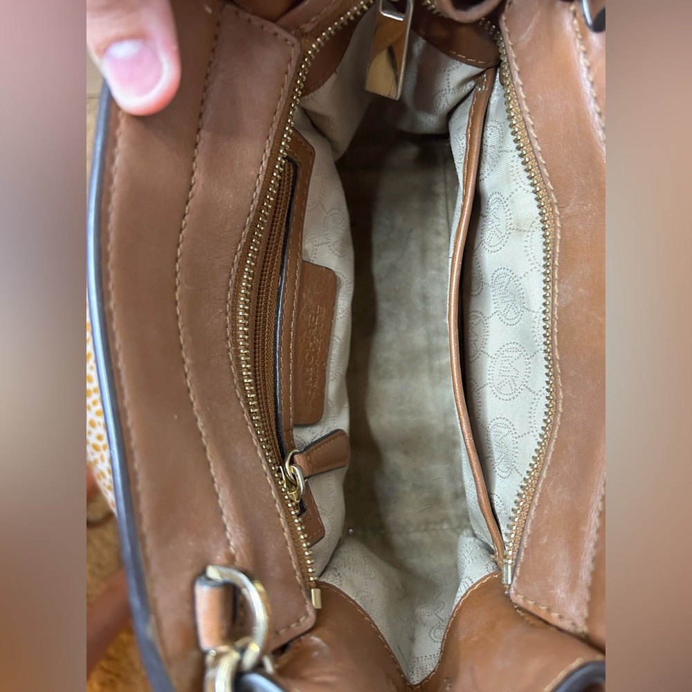 Michael Kors Brown Crossbody.  Worn, but still looks good. - Picture 8 of 11